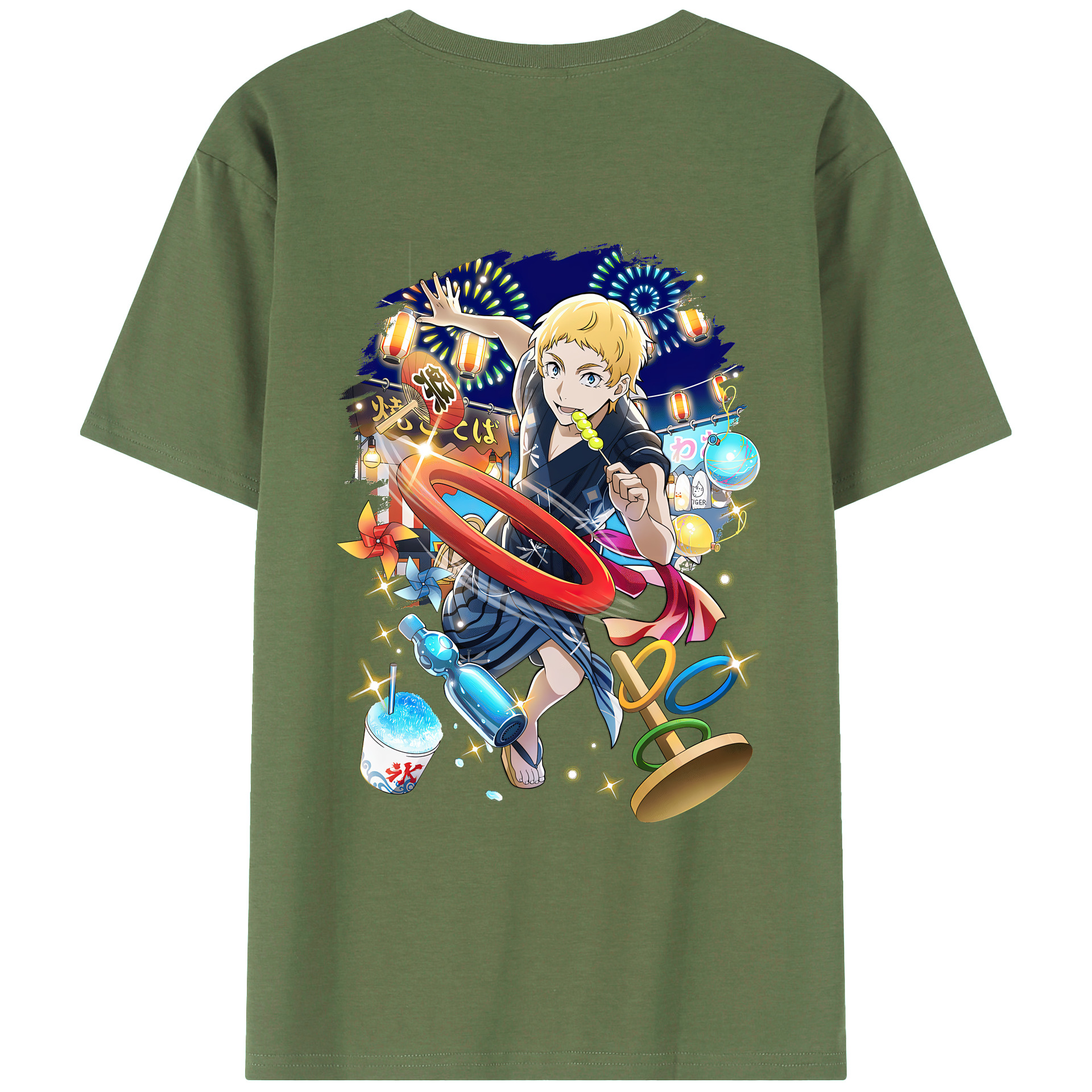 （画像用） 文豪ストレイドッグス Bungo Stray Dogs 綿100％ メンズ半袖Tシャツ（バックプリント） 通気性